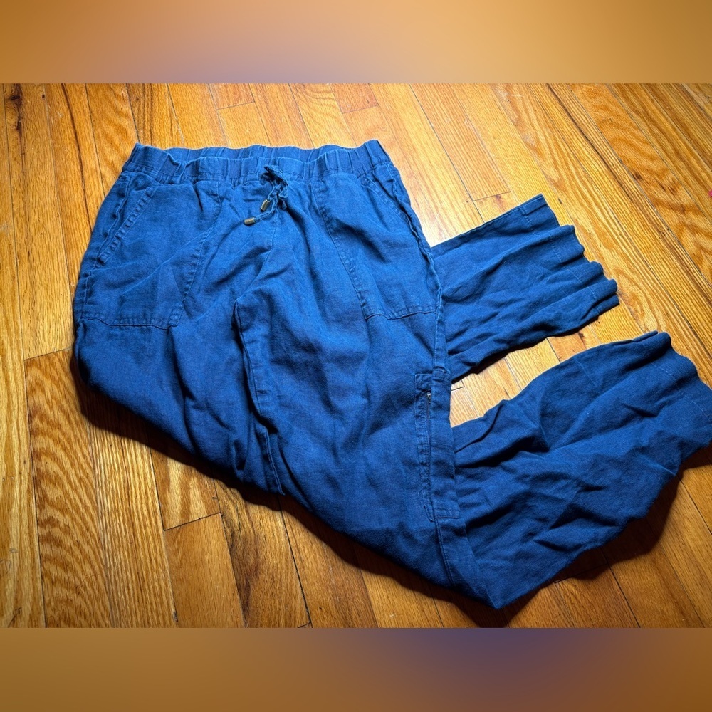 💙 Company Ellen Tracy 100% Linen Pull-On Pants – Size S (Admiral Blue)💙 - Picture 2 of 9
